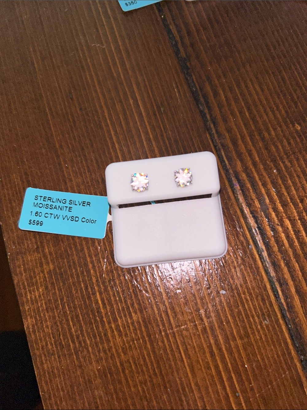 Sterling Silver Moissanite Stud Earrings - new